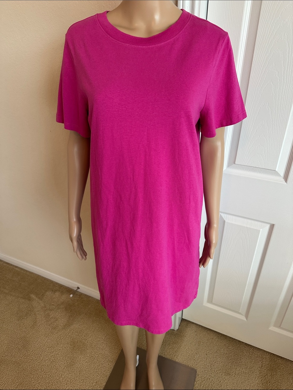 NWOT Old Navy 100% Cotton Pink Crew Neck Dress Size Small